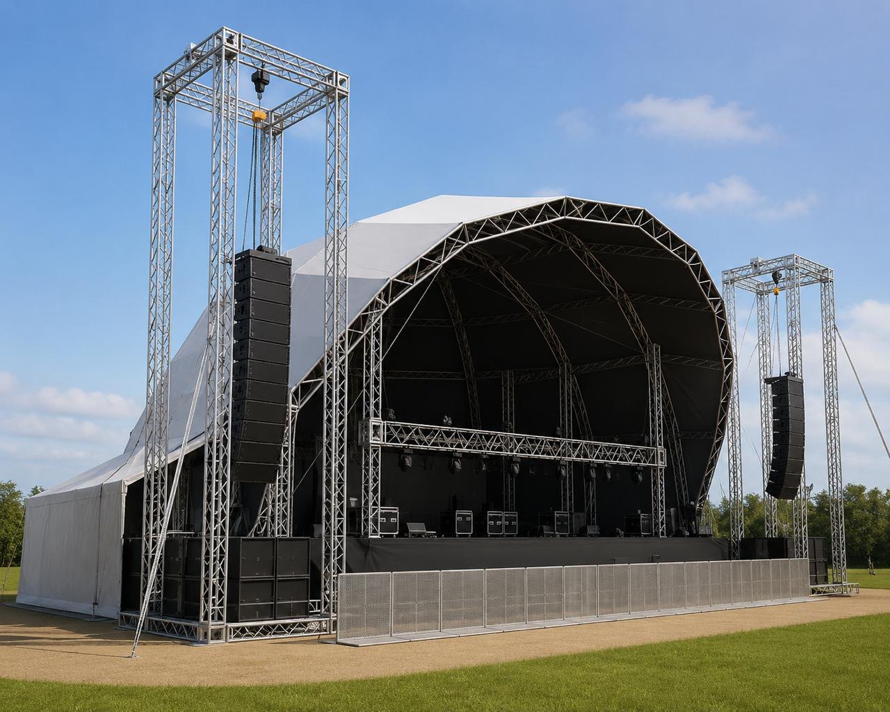 Palco galpão ovalado